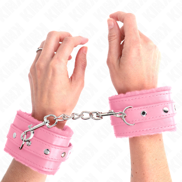 Kink muñequeras forradas premium rosa con correa rosa ajustable 17 29 cm x 6 cm