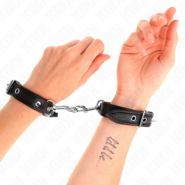 Kink muñequeras mini negro con tachuelas ajustable 16 22 cm x 2 cm