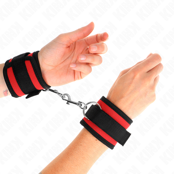 Kink muñequeras nylon rojo negro modelo 2 ajustable 18 35 cm x 6 cm