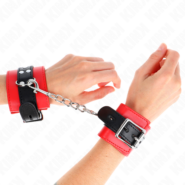 Kink muñequeras rojo con correa negro ajustable 17 28 cm x 6 cm
