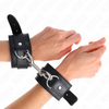 Kink muñequeras simples con fila de remaches negro ajustable 17 28 cm x 5 cm
