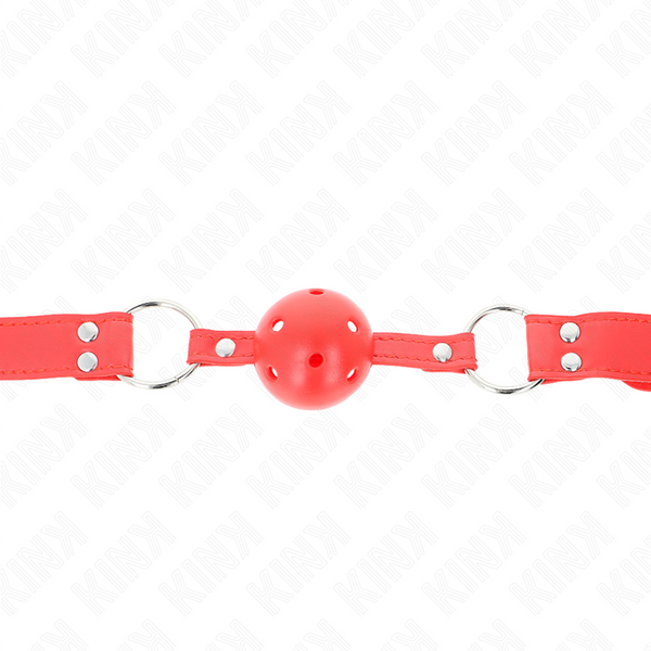 Kink mordaza de bola 4.5 cm dura hueca rojo completa 62 x 2 cm
