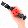 Kink mordaza de bola 4 cm transpirable con doble remache de cuero 62 x 2.5 cm ajustable 42 58 cm