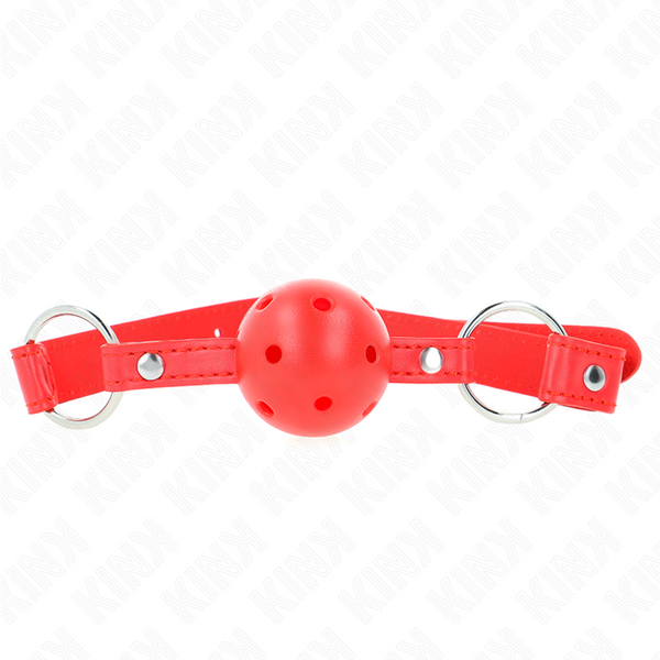Kink mordaza de bola 4 cm transpirable con doble remache modelo 1 rojo 62 x 2.5 cm ajustable 42 58 cm