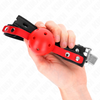 Kink mordaza de bola 4 cm dura hueca rojo correa negra 60 x 2 cm ajustable 37 52 cm