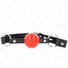 Kink mordaza de bola 4 cm con candado bola roja correa negra 60 x 2 cm
