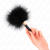 Kink plumas para cosquillas metal dorado negra 18 cm