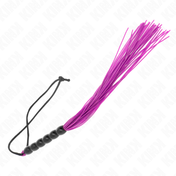 Kink mini látigo de silicona con agarre 6 bolas morado 26 cm