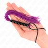 Kink mini látigo de silicona con agarre 6 bolas morado 26 cm