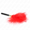 Kink plumas para cosquillas metal dorado rojo 18 cm
