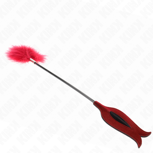 Kink plumas para cosquillas con paleta forma de rosa 38 cm