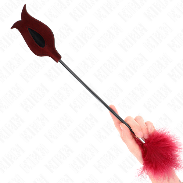 Kink plumas para cosquillas con paleta forma de rosa 38 cm