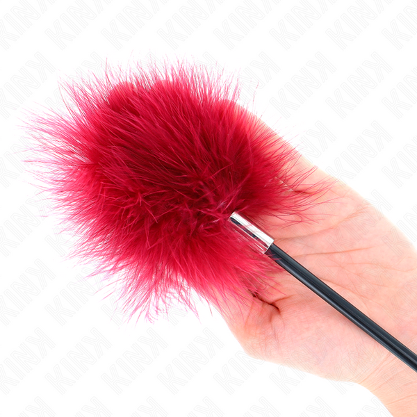 Kink plumas para cosquillas con paleta forma de rosa 38 cm