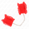 Kink muñequeras elásticas de encaje rojo