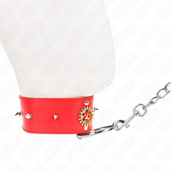 Kink collar con correa 65 cm cuello de diamantes rojo ajustable 35 51 cm x 7 cm