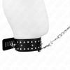 Kink collar con correa 65 cm con tachuelas plateadas modelo 1 ajustable 36 43 cm x 5 cm