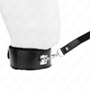 Kink collar con correa 116 cm con tachuelas plateadas modelo 4 negro ajustable 40 48 cm x 6 cm
