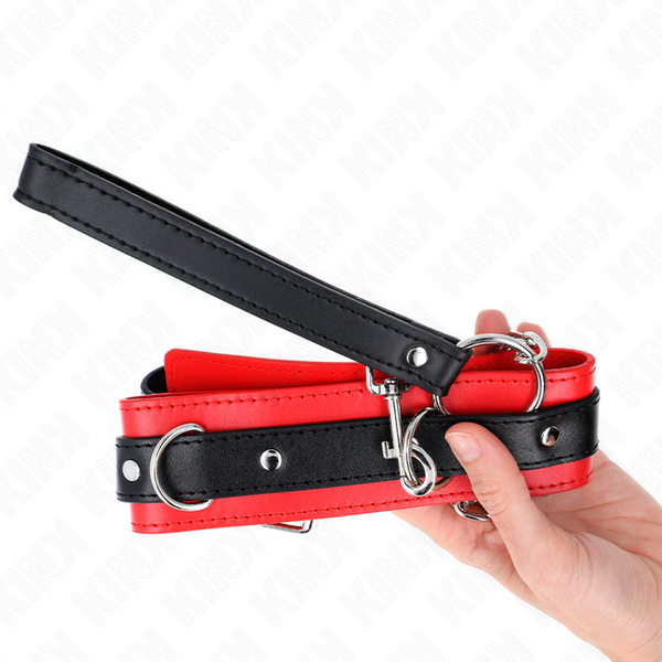 Kink collar con correa 65 cm modelo básico modelo 3 rojo 53 x 5 cm