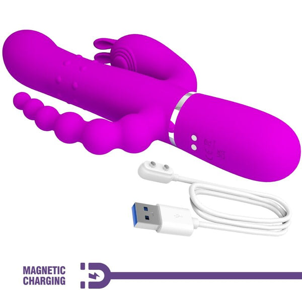 Cammy triple vibrador multifunción 4 en 1 rosa
