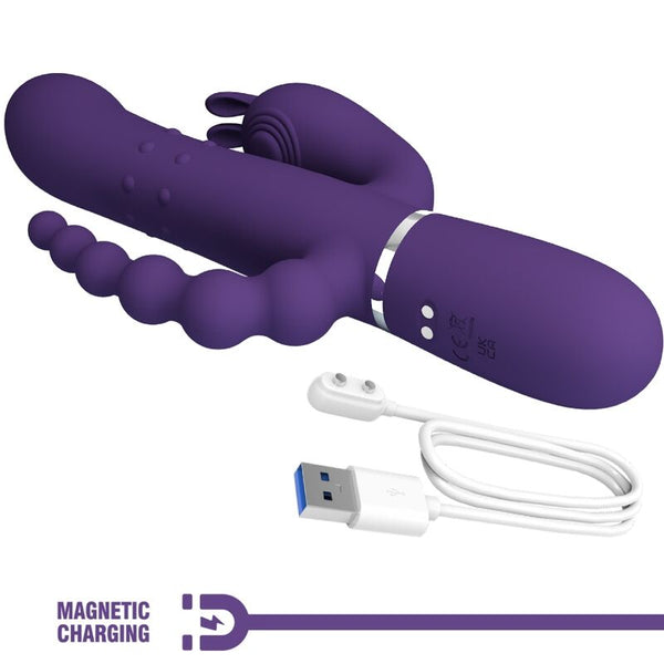 Cammy triple vibrador multifunción 4 en 1 morado