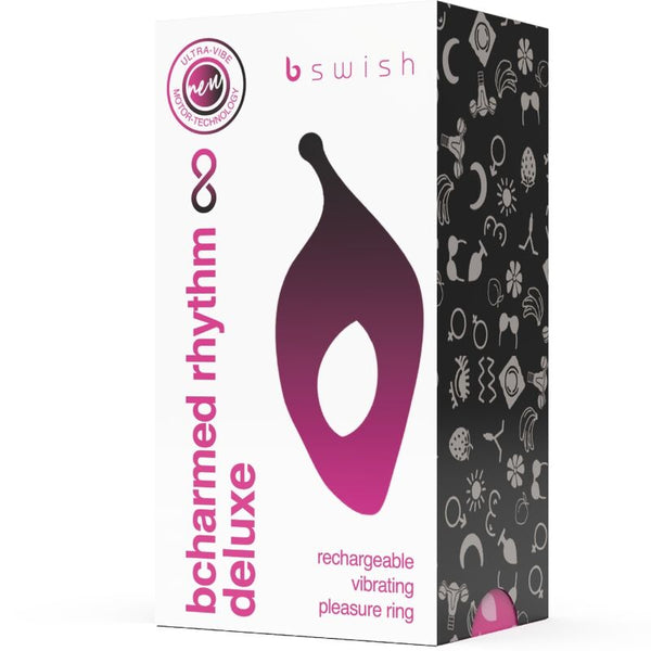 Bcharmed rhythm infinite deluxe anillo para pene 15 vibraciones negro