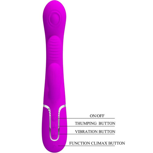 Shania triple vibrador rabbit multifunción rosa