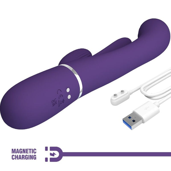 Shania triple vibrador rabbit multifunción morado