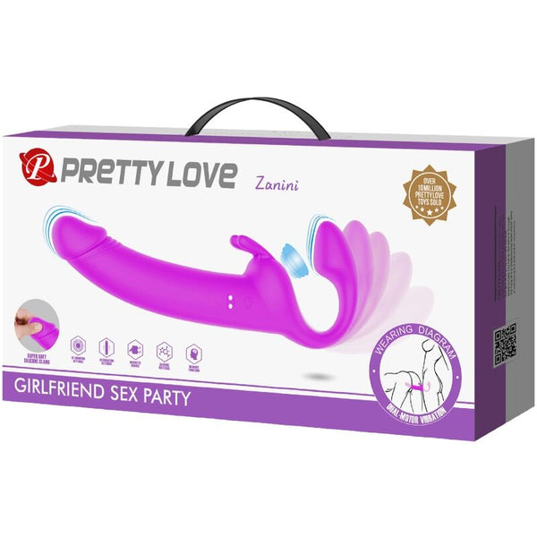 Pretty zanini dildo sin arnés 10 vibraciones morado