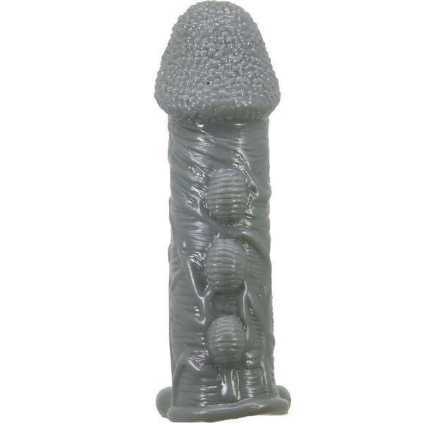 Pretty funda realística alargadora y retardante para pene gris