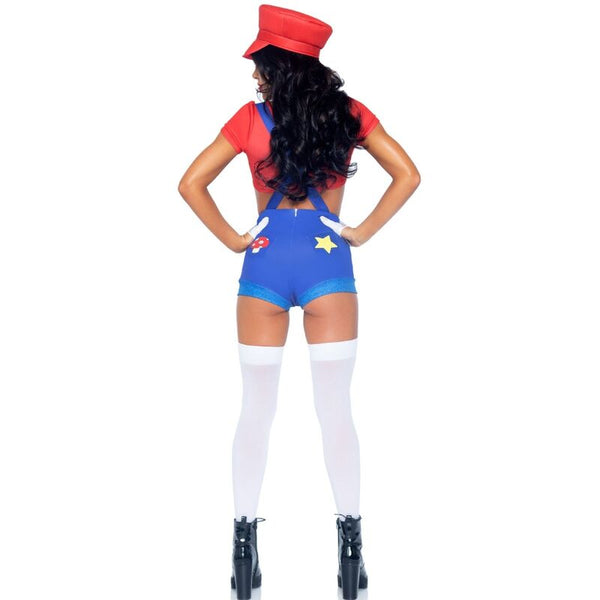 Leg disfraz sexy mario bros rojo azul m