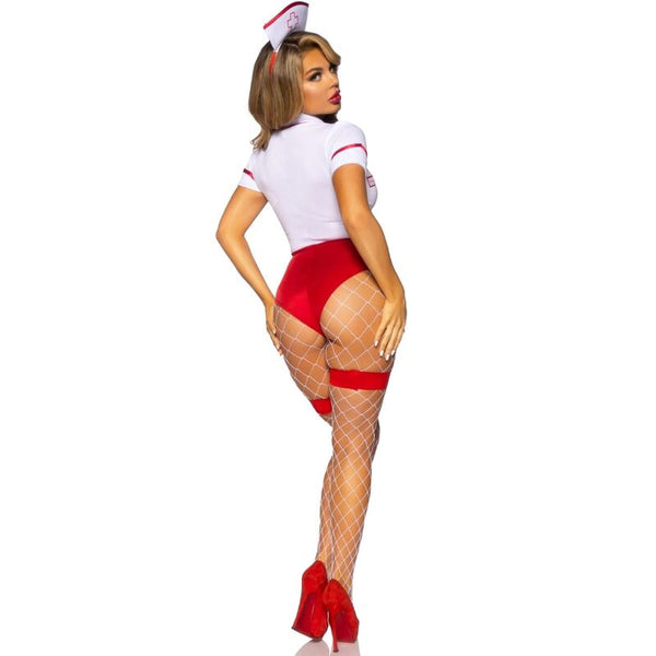 Leg disfraz enfermera sexy rojo blanco m