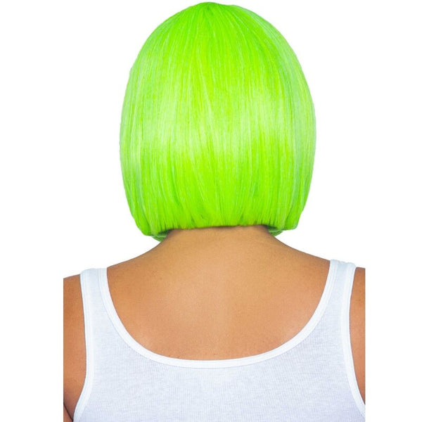 Leg peluca bob fluorescente verde neon