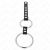 Kink anillo pene metal doble 3.8 cm a 5 cm conectados con cuero
