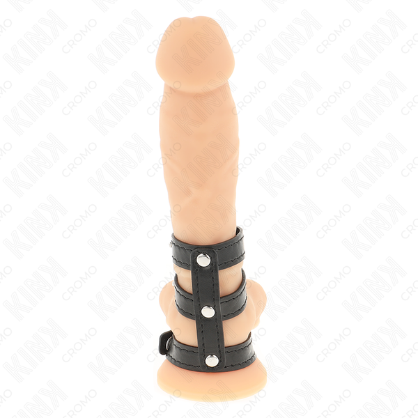 Kink anillo pene polipiel triple con cierre a presión