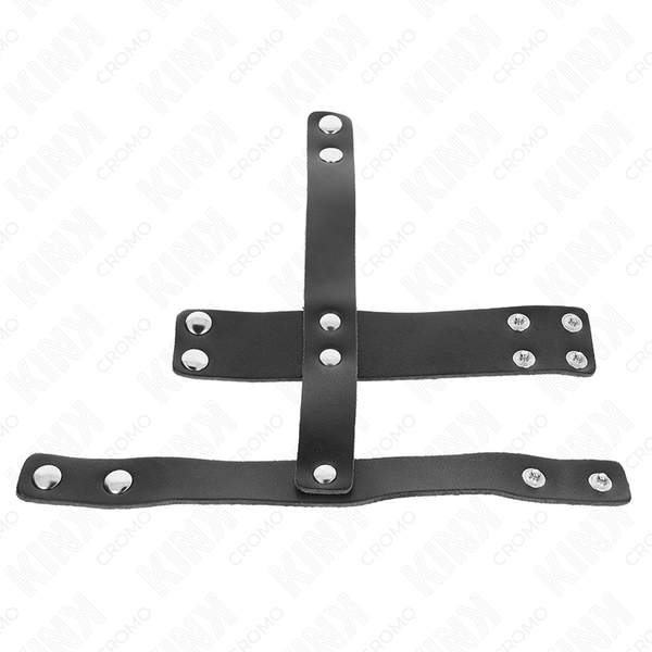 Kink anillo jaula pene cuero con divisor de bolas ajustable