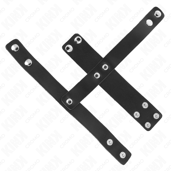 Kink anillo jaula pene cuero con divisor de bolas ajustable