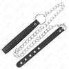 Kink anillo pene cuero 21.5 x 2 cm con cadena metal 60 cm y correa de cuero
