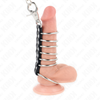Kink 7 anillos pene metal 3.8 cm a 5 cm conectados con polipiel y cadena metal 100 cm