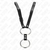 Kink anillo pene doble metal 3.8 cm a 5 cm con cinturón de polipiel 112 cm