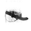 Arnés vibrador hueco 19 cm negro