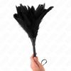 Kink plumas de pollo para cosquillas con forma cuerno de criada negro 36 cm