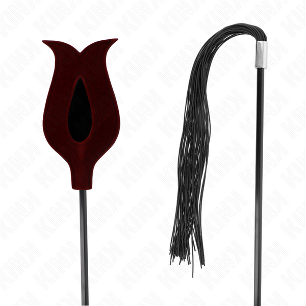 Kink látigo de borla de silicona con forma de rosa 45 cm
