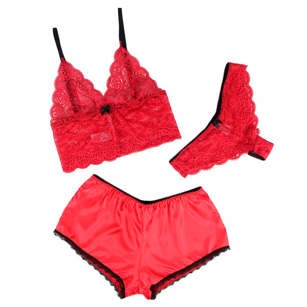 Subblime 953898 set 3 piezas encaje y saten rojo s m