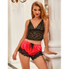 Subblime 953966 pijama sexy saten y encaje negro rojo l xl