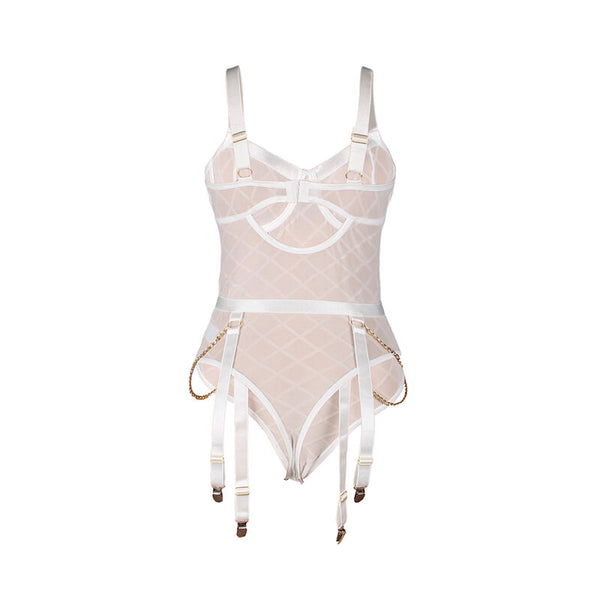 Subblime 954291 body con cadenas con ligueros blanco l xl