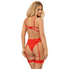 Subblime 954338 sujetador con tanga con ligueros estampado de corazones rojo l xl