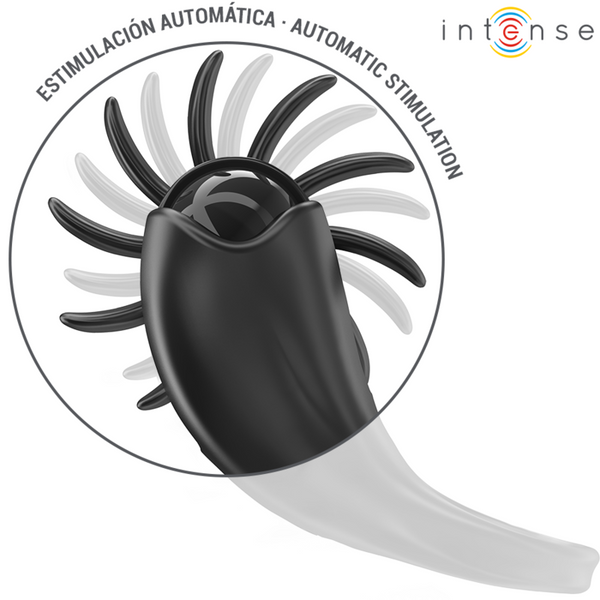 Mabel anillo vibrador 10 vibraciones con estimulador de clítoris negro
