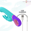 Mónica vibrador rabbit con estimulador rotatorio del Punto G azul