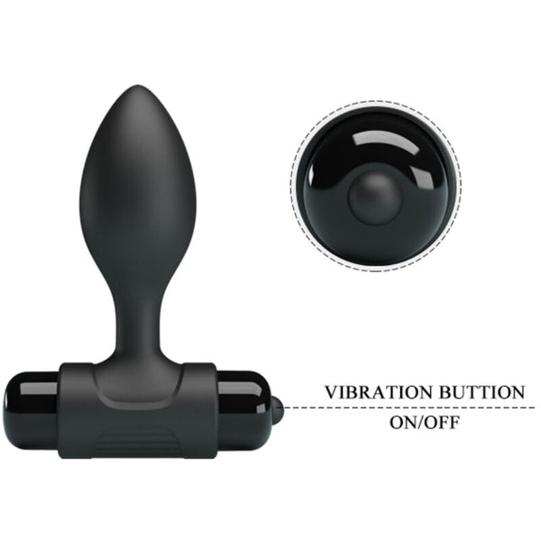 Plug anal vibrador Pretty Vibra con 10 vibraciones negro