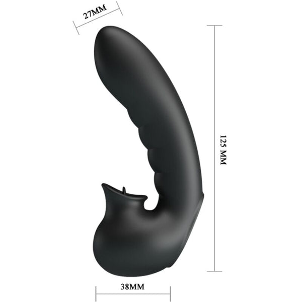 Hobgoblin funda vibradora para dedo 12 vibraciones con estimulador clítoris negro